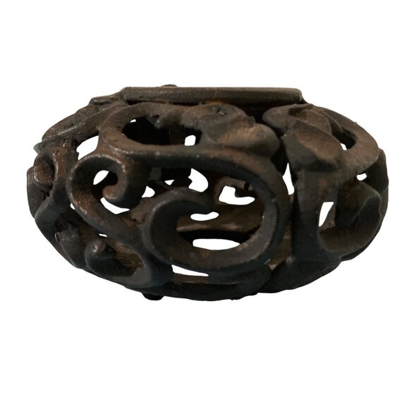 Ornate Cast Iron Decorative Candle Holder - Picture 4 of 9